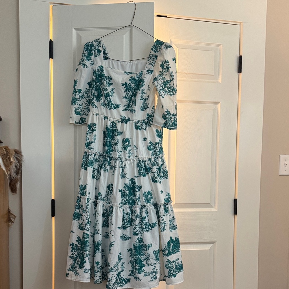 Floral Print Dress with Puff Sleeves